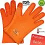 AssistChef BBQ Grilling Gloves Set with Meat Shredders and Soft Silicone Baster Brush