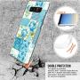 Samsung Galaxy Note 8 Case, Soft TPU Slim-Fit Flexible Ultra-Thin Clear Case, Full-Body Rugged Bumper Print Blue Flower Case for Samsung Galaxy Note 8, Transparent