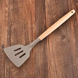 Bpretty Wood Handle Silicone kitchenware Wooden Handle Leakage Shovel Health and Beauty Personal Care Products Color:Random