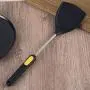 Jdeepued Silicone kitchenware Solid Silicone Spatula Non Stick Heat Resistant Pancake Turner with 304 Stainless Steel Handle Cookware Kitchen Tools Black Silicone Kitchen Utensils