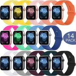 SWHAS Sport Bands Compatible Apple Watch Band 40mm 44mm 38mm 42mm, Soft Silicone Sport Strap Replacement Wristband for iWatch Series 5 4 3 2 1, for Women Men