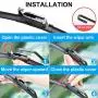 Windshield Wipers,ASLAM Type-G 26"+22" Wiper Blades:All-Season Blade for Original Equipment Replacement and Refills Replaceable,Double Service Life(set of 2)