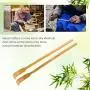 RENOOK Back Scratcher, 2 Piece 17" Natural Strong Sturdy Traditional Bamboo Wooden Body Relaxation Massager for Itching Relief, Best Gift for Parents，Friends，Yourself and More.
