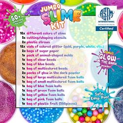 DIY Slime Kit for Girls Boys - Ultimate Glow in the Dark Glitter Halloween Slime Making Kit - Slime Kits Supplies include Big Foam Beads Balls, 18 Mystery Box Containers filled w Crystal Powder Slime