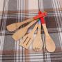 Cooking Tool Sets - 5pcs Exquisite Natural Bamboo Cutlery Set Wood Spoon Shovel Color Paint Handle Utensils - Cooking Sets Tool Cooking Tool Sets Kitchen Silicon Utensil Cutlery Wood Bamboo Spoo