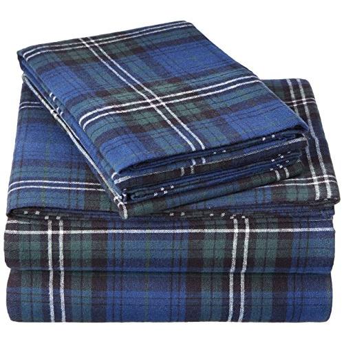 Pinzon Plaid Flannel Bed Sheet Set - Twin, Blackwatch Plaid