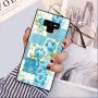 Samsung Galaxy Note 9 Case, Blue Flower Shock-Absorption TPU Rubber Bumper Samsung Galaxy Note 9 Case, Ultra Thin Slim Protective Cover for Samsung Galaxy Note 9-Black