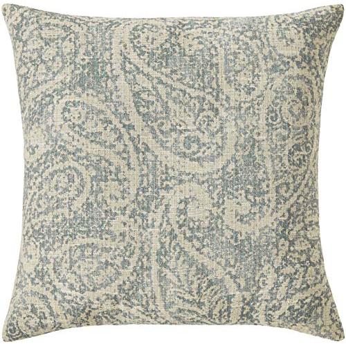 Ravenna Home Vintage Throw Pillow - 20 x 20 Inch, Light Blue