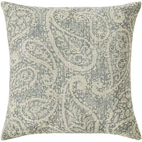 Ravenna Home Vintage Throw Pillow - 20 x 20 Inch, Light Blue