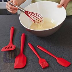 Genossen Kitchenware Silicone Cooking Utensils Brush Scraper Rice Paddle Slotted Spatulla Soup Spoon 6 Sets