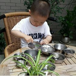 Playset Metal Pots and Pans Kitchen Cookware for Kids with Cooking Utensils Set 0f 25