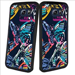 Samsung Galaxy S6 Case,Flexible Soft TPU Cover Shell,Slim Silicone Black Rubber Non-Slip Durable Design Protective Phone Case for Samsung Galaxy S6 -Butterfly