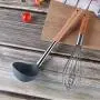 Cooking Tool Sets - 9pcs Set Silicone Utensils Wooden Handle Cooking Spoon Shovel Whisk Strainer Tongs Non Stick - Tool Cooking Sets Cooking Tool Sets Spoon Kitchen Shovel Garden Wooden U