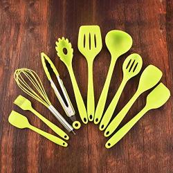 UnitedCAheart Non-Stick Shovel Colander Spoon Egg Beater Kitchenware Set Silicone Kitchenware Set 10 Kitchen Tools
