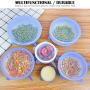 jooe Silicone stretch lids for food seal and bowl covers, 7 pack various size, round, blue