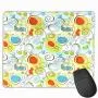 Modern Decor Gaming Mouse pad Floral Flowers with Geometrical Abstract Funky Swirls Image Custom Mouse pad 8.5&quotx7" Light Green Blue and White