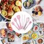 firlar 6pcs Silicone Baking Utensils Set, Pink Silicone Egg Beater Spoon Clip Spatula Oil Brush Kitchenware Hand Whisk Mixer Cookware Set