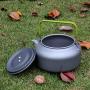 Portable Hard Aluminum Camping Kettle Teapot Compact Lightweight Outdoor Picnic Indoor Kitchenware Mesh Carrying Bag