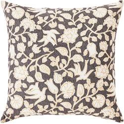 Ravenna Home Modern Floral Throw Pillow - 20 x 20 Inch, Charcoal