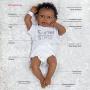 Paradise Galleries Reborn African American Black Newborn Doll in Silicone Vinyl Baby Bundles: Reaching for The Stars, 19 inch 7-Piece Ensemble