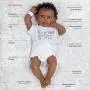 Paradise Galleries Reborn African American Black Newborn Doll in Silicone Vinyl Baby Bundles: Reaching for The Stars, 19 inch 7-Piece Ensemble