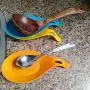 huaminxiangyue 4335499361 4 pcs/set Heat Resistant Silicone Spoon Rest Utensil Spatula Holder Kitchen Tool set of 4, yellow,blue,red,orange