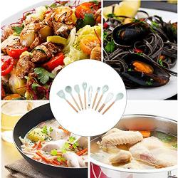 Ginyia Silicone Cooking Utensils, 9PCS/Set Cooking Utensils Set Silicone Cooking Utensils Kitchenware Blue Kitchen Tool Cooking Utensil Set(Storage Bucket Not Included)