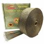 LEDAUT 2" x 50 Titanium Exhaust Heat Wrap Roll for Motorcycle Fiberglass Heat Shield Tape with Stainless Ties