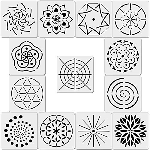 13 Pack Mandala Dot Painting Templates Stencils for DIY Painting Art Projects …