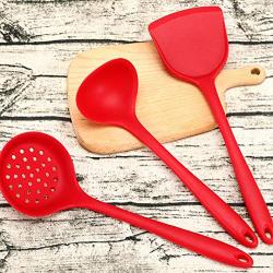 Hjyi Silicone Kitchen Tools Silicone Kitchenware 3 piece set cooking spoon shovel non-stick pot set kitchen utensils Kitchen supplies