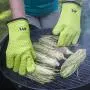 AYL Silicone Cooking Gloves - Heat Resistant Oven Mitt for Grilling, BBQ, Kitchen - Safe Handling of Pots and Pans - Cooking & Baking Non-Slip Potholders - Internal Protective Cotton Layer