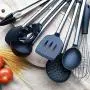 Cooking Tool Sets - 8 Piece Utensil Set Stainless Steel And Black Silicone Modern Nonstick Utensils Cooking - Sets Tool Cooking Cooking Tool Sets Kitchen Spatula Cook Stainless Steel Utensil Sil