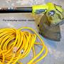 25 Foot Lighted Outdoor Extension Cord - 12/3 SJTW Heavy Duty Yellow Extension Cable Extension Cable with 3 Prong Grounded Plug for Safety - Great for Garden and Major Appliances