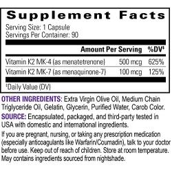 InnovixLabs Full Spectrum Vitamin K2 with MK-7 and MK-4. Pure Trans Bioactive Form. 600 mcg K2 per Pill. Soy and Gluten Free and Non-GMO. 90 Capsules.