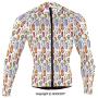 Cycling Jersey Long Sleeves Men,Vintage Kitchenware Pot Mug Spoon Jar Utensil Pa