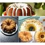 CHICHIC 9.8 Inch Silicone Fluted Bundt Pan Classic Nonstick Flower Cake Pan Mold for Baking Bundt Cake, Pound Cake, Flexible Silicone FDA Certified, BPA Free Professional Bakeware