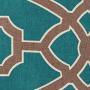 Ravenna Home Contemporary Geometric Pattern Throw Pillow - 20 x 20 Inch, Teal and Bronze
