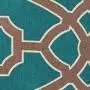 Ravenna Home Contemporary Geometric Pattern Throw Pillow - 20 x 20 Inch, Teal and Bronze
