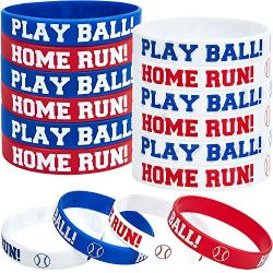 Baseball Silicone Rubber Bracelets Boy Rubber Wristbands Baseball Bracelet Wristbands for School Gifts Party Favors (24)