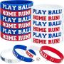 Baseball Silicone Rubber Bracelets Boy Rubber Wristbands Baseball Bracelet Wristbands for School Gifts Party Favors (24)