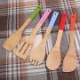 Kztiton - Cooking Tool Sets - 5pcs Set Multicolored Handle Cooking Utensils Non Stick Bamboo Durable Spatula - Sets Cooking Tool Cooking Tool Sets Kitchen Cook Spatula Wood Donkey Pendant Steamer Kit