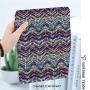 Samsung Galaxy Tab E 9.6 Case,T560 and T561,[Coloured Drawing Pattern],Fractal,Abstract Zig Zag Chevron Motif in Pattern with Murky Tone Effects Image Decorative,Multicolor